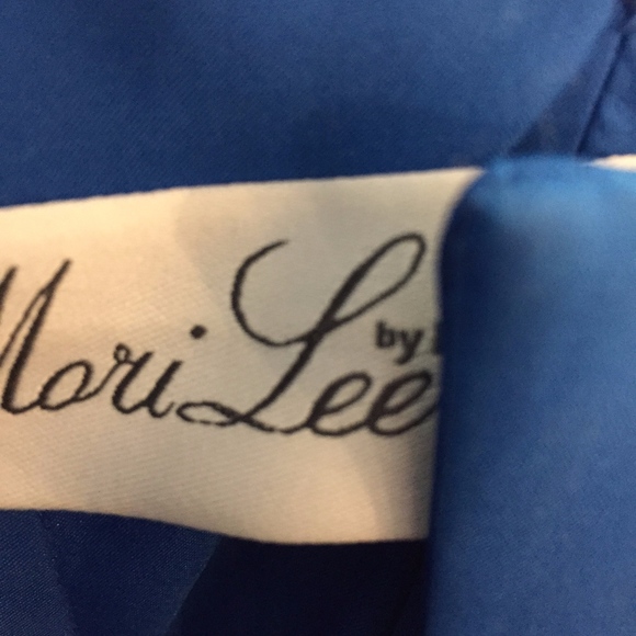 Mori Lee Blue Prom Pageant Floor Length Dress - Picture 4 of 7